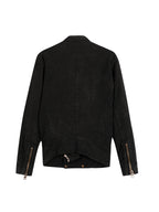ANN DEMEULEMEESTER NUBUCK LEATHER -DOUBLE ZIP BIKER JACKET