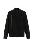 ANN DEMEULEMEESTER NUBUCK LEATHER -DOUBLE ZIP BIKER JACKET