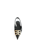 BALENCIAGA BLACK FLATS LEATHER SLINGBACK