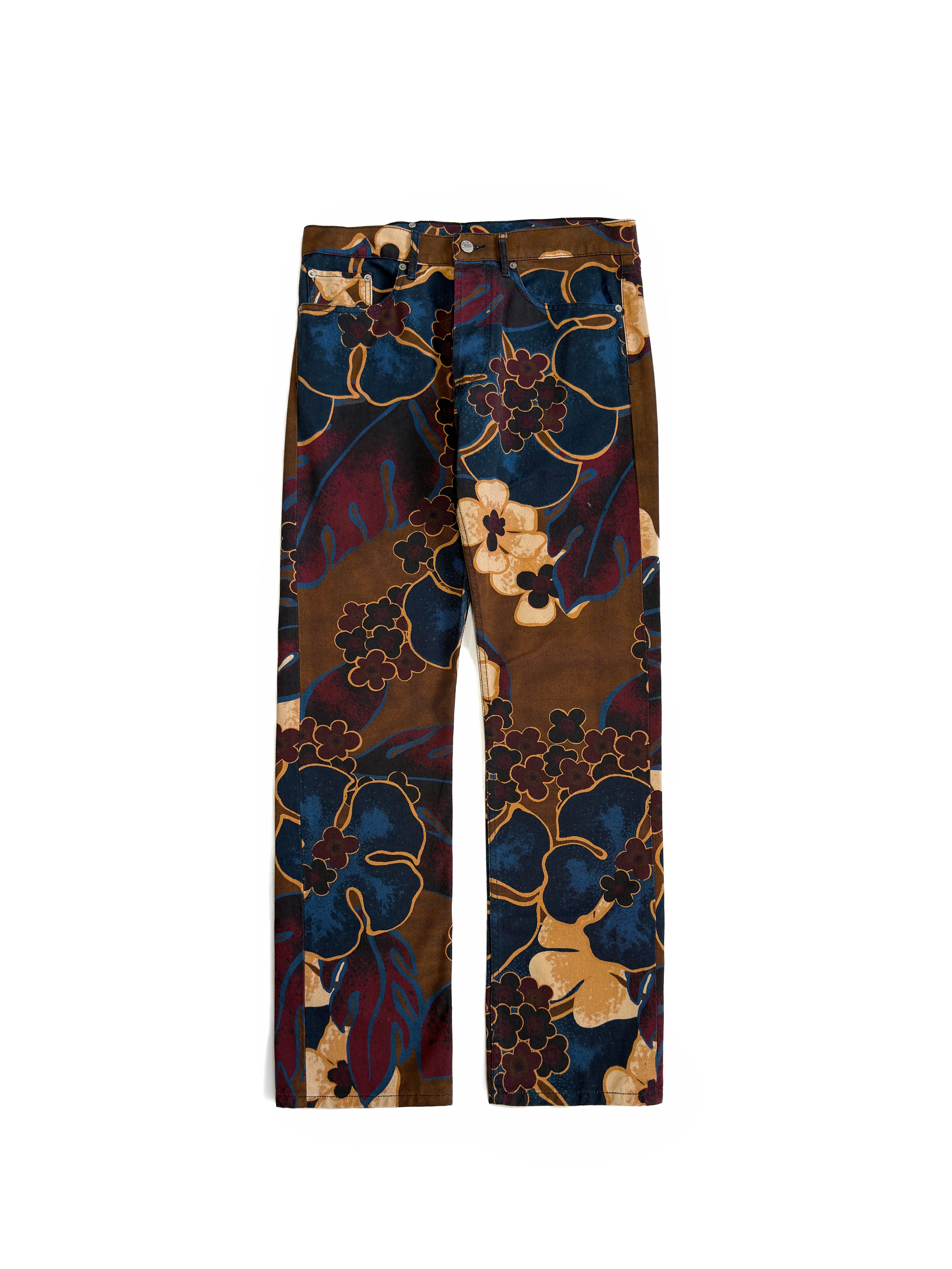 DRIES VAN NOTEN MULTICOLORED AUTUMN FLOWERS PANTS