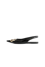 BALENCIAGA BLACK FLATS LEATHER SLINGBACK