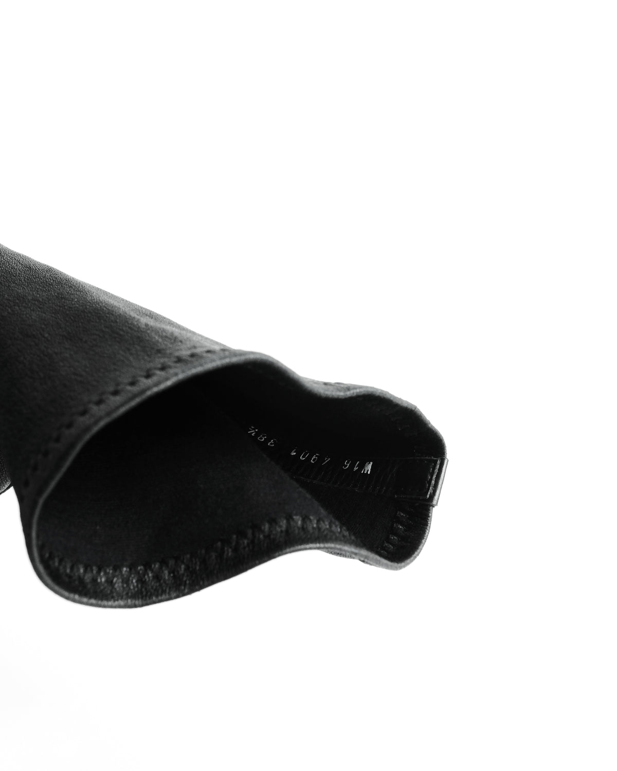 RICK OWENS MAINLINE HIGH SOCKS BLACK LEATHER SNEAKER