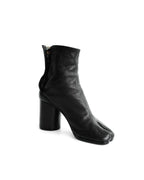 MAISON MARGIELA BLACK LEATHER TABI BOOTS 8CM HEELS