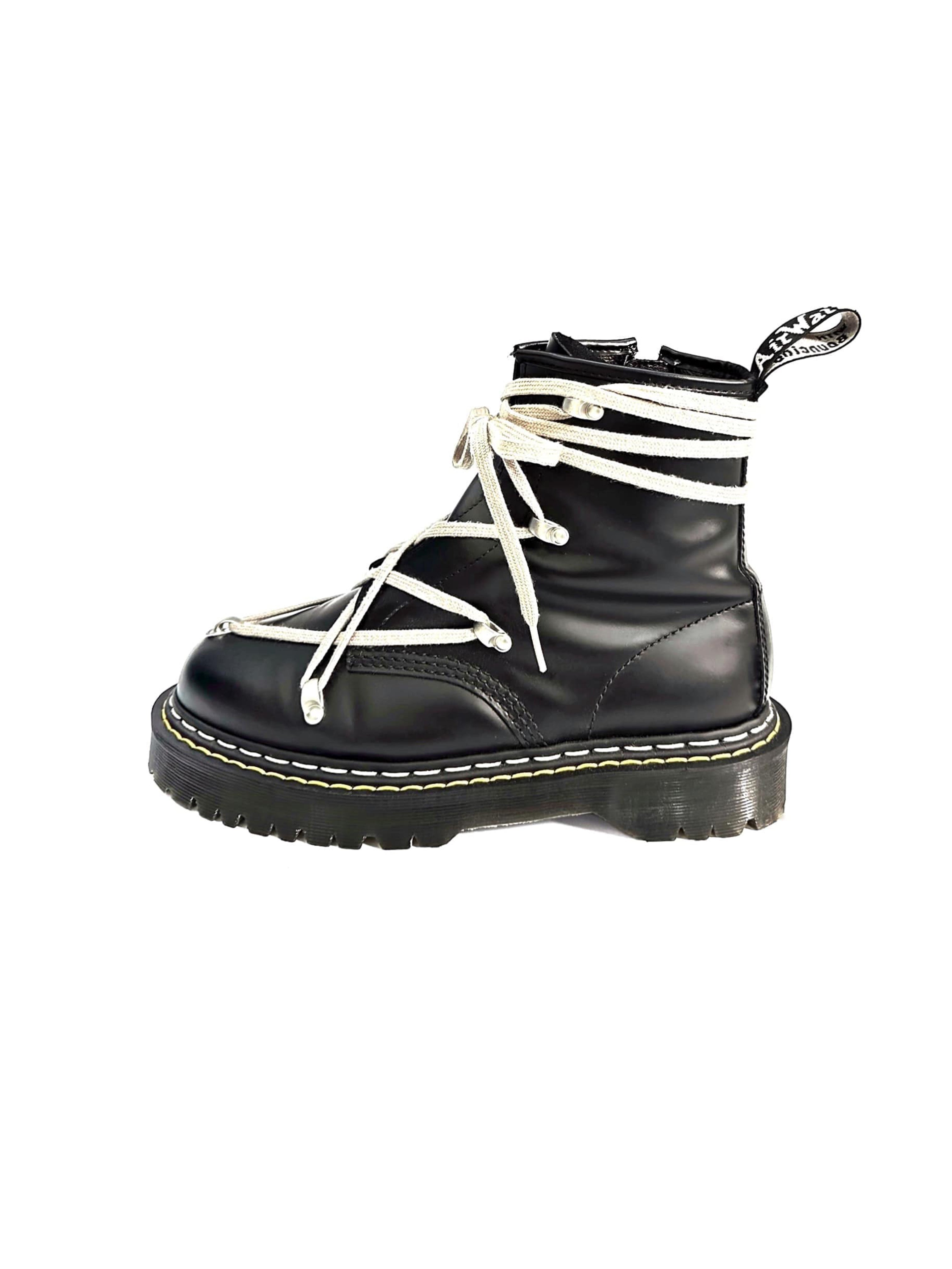 RICK OWENS X DR MARTENS 1460 BEX LEATHER BOOTS
