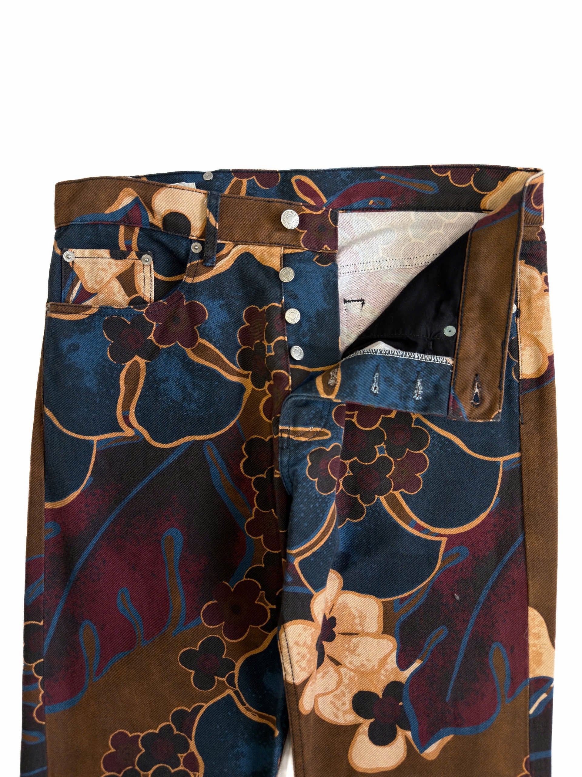 DRIES VAN NOTEN MULTICOLORED AUTUMN FLOWERS PANTS